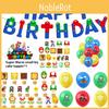 Super Mario Happy Birthday Party Decor Supplies Banner Balloon Cake Topper