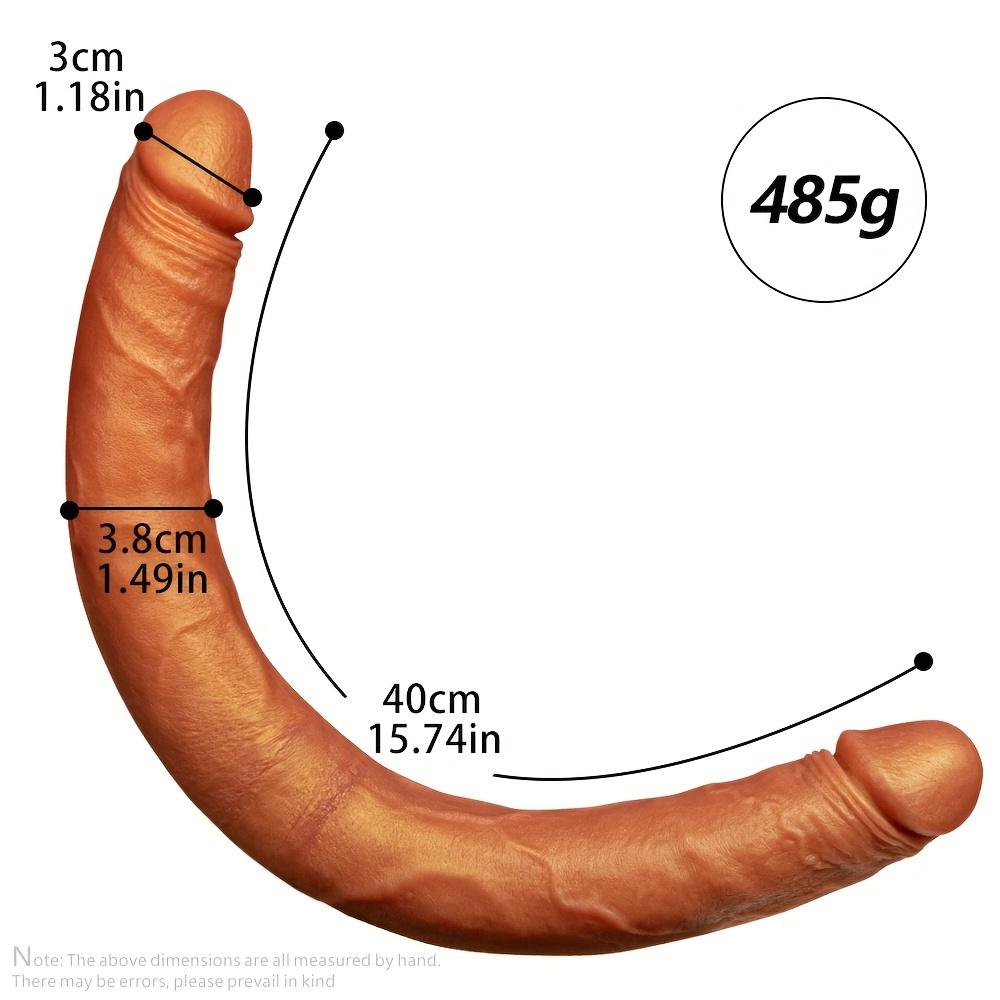 Double Head Realistic Male Masturbator, U-Shaped, Double Head, Liquid Silicone, Non-Electric, Without Battery, for Women