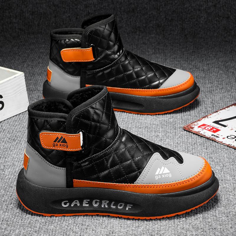 Fashion Men's Plush Snow Breathable Boots High Top Winter Warm Comfortable Sneakers