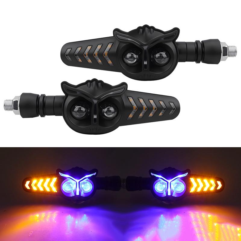 2Pcs Moto LED Blinker 12V/24V Flashing Indicator DRL Tail Brake Decor Light Universal Safety Signal Lamp For Bike Scooter