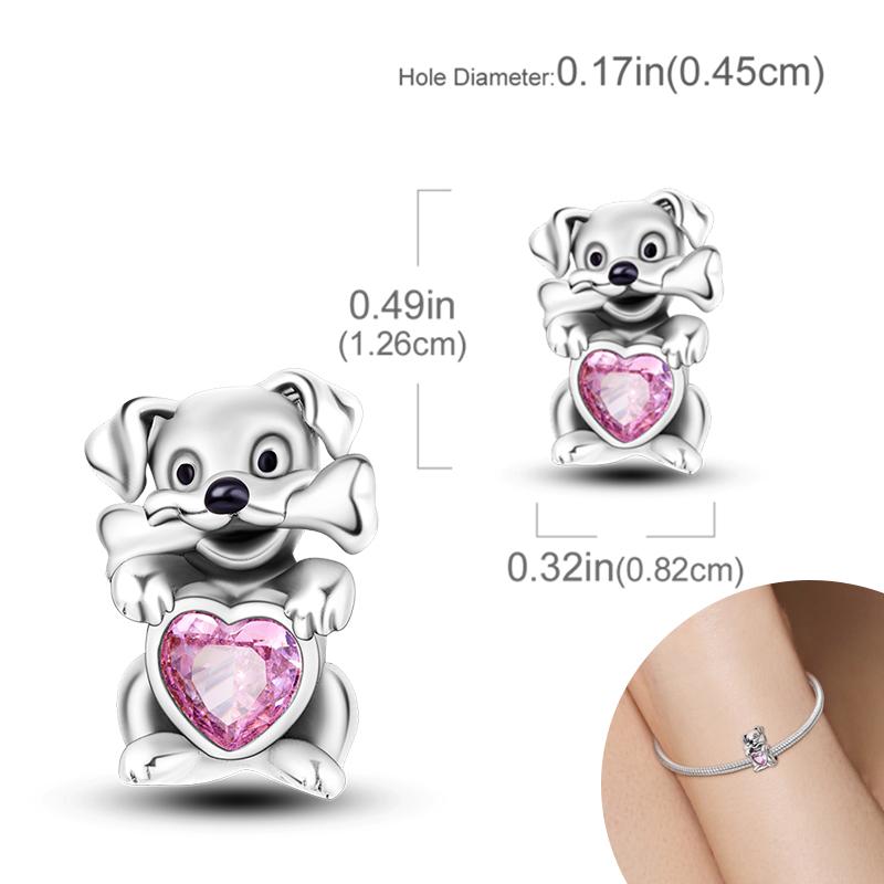 New Copper Plated Cute Dog Pets Charms Beads Fit Original Bracelet Charms Diy For Women Pendant Beads Jewelry Gift