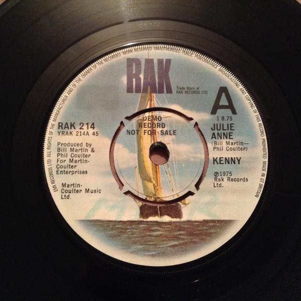 

7inch Record KENNY - Julie Anne RAK214PROMO RAK 1975 UK Rock Used
