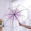Waterproof Cherry Blossom Transparent Umbrella Funny Manual Umbrella Folding Umbrella  Outdoor