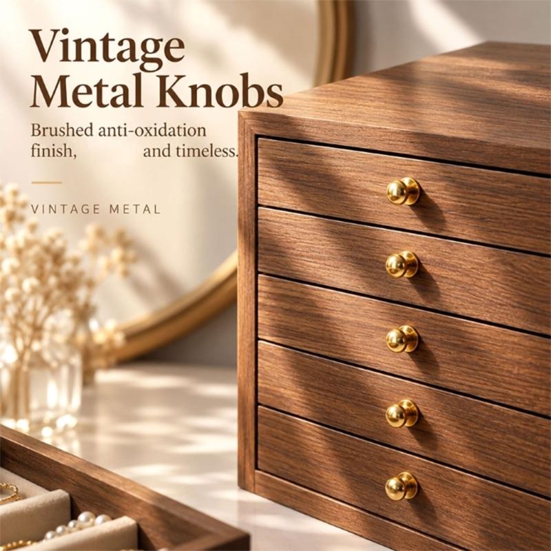 Wood Jewelry Storage Box with Sectioned Compartment Trays and Pull-Out Drawers for Vanity Storage and Tabletop Display