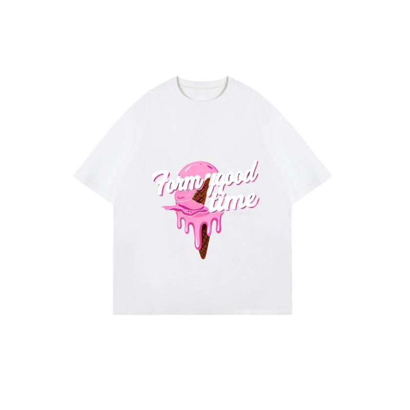 Oversized T Shirt Black Ice Cream Graphic Form Good Time Summer Casual Wear