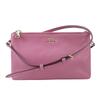 Used Shoulder Bag Double Fastener F34265 Leather Dark Marks Pink Purple Simple