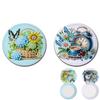 DIY Diamond Art Rhinestones Cosmetic Mirror Diamond Painting Crafts Portable Cosmetic Mirror for Outdoor Travel Hiking Picnic