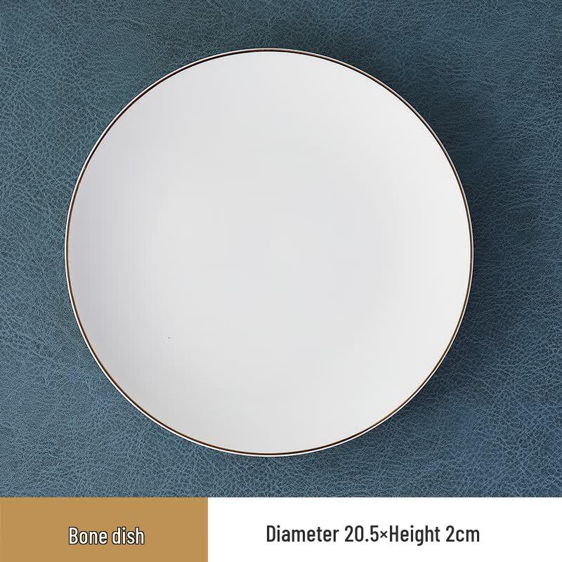 Elegant Gold Rim Ceramic Dinner Plate
