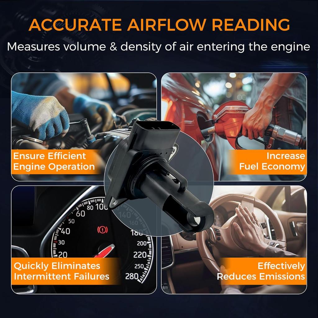 Mass Air Flow Sensor for Toyota 00-09 4Runner 02-06 Camry 03-08 Corolla 01-10 Highlander 99-15 Tacoma 01-05 RAV4 Lexus ES300 RX300 Scion xA xB, MAF