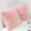 Luxury Soft Faux Fur Fleece Cushion Cover Pillowcase Spring Decorative Throw Pillows Covers, No Pillow Insert,18x18 Inch 2 Pack
