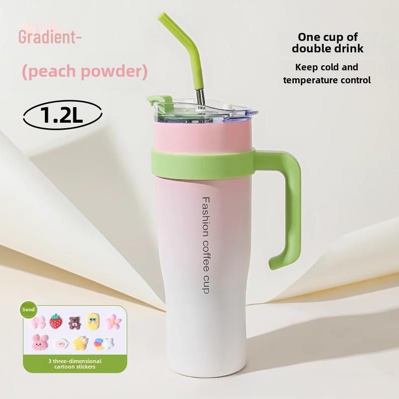 

Популярная женская термокружка большой емкости с трубочкой – портативная, с вакуумной изоляцией 1250ml