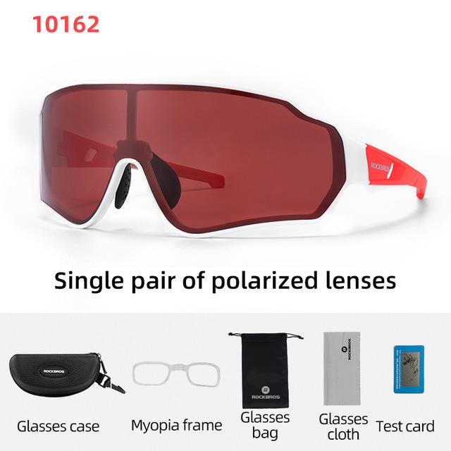 Rockbros Polarized Cycling Glasses Clear Bike Glasses Eyewear Uv400 Outdoor Sport Sunglasses Men Women Cycling Sunglasses 5lens or 1lens
