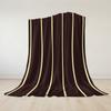 Chocolate Stripe Flannel Blanket Warm Soft Halloween Christmas Couch Warm Cozy Decorative Decor Gift for All Season