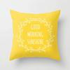 Yellow Flower Letter Printing Pattern Cushion Cover for Home Living Room Sofa Seat Decoration Throw Pillow