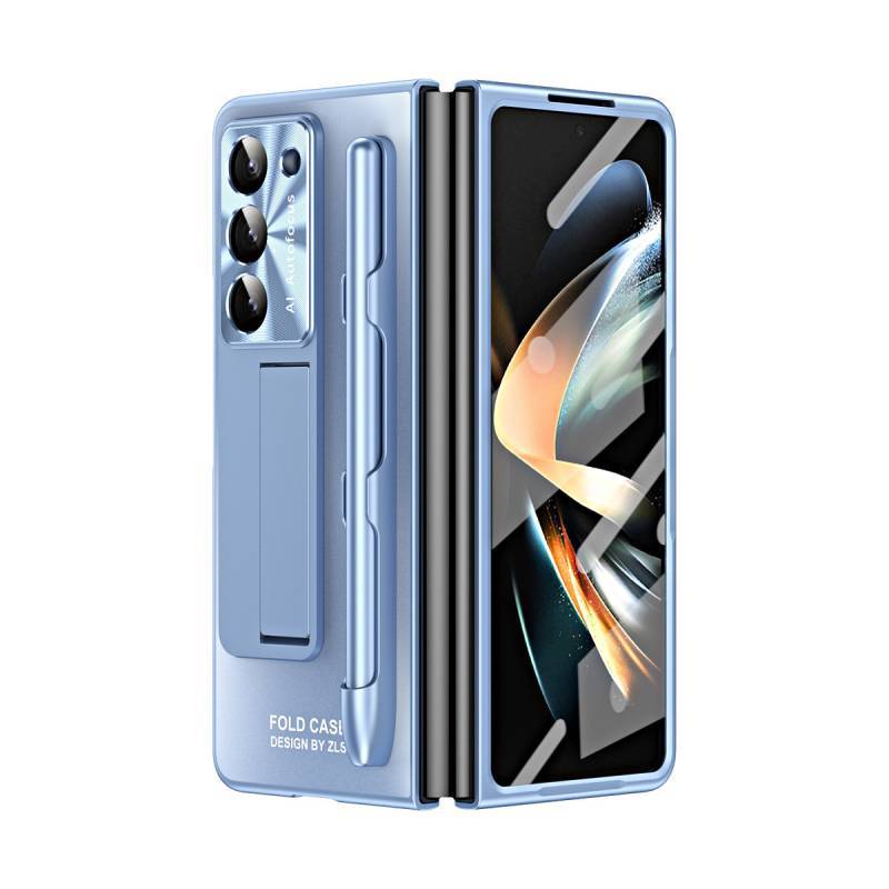 For Samsung Galaxy Z Fold 5 Trendy Pc Case With Stand And Pen Clip For Fashionforward And Practical Use