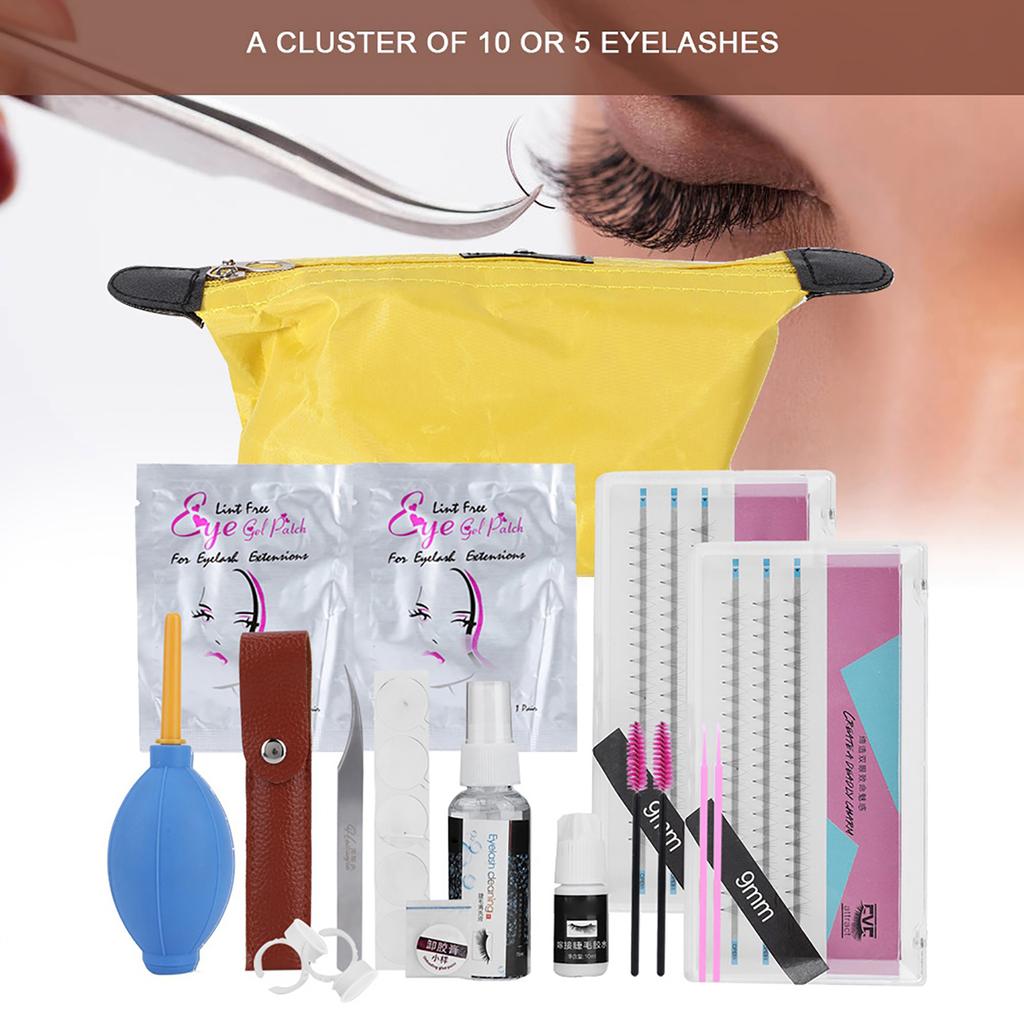 Eyelashes Grafting Tool Set Eyelash Extension Glue Tweezer False Eyelash Kit (8mm+8mm)