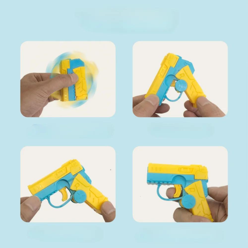 Transforming Fidget Spinner Gun Humorous Fidget Playthings Automatic Reloading Mini Gun Toy Office Adult Stress Relief Playthings Creative Present
