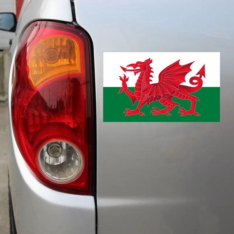 Tri Koshki KCS398 Národní vlajka Walesu Nálepka na auto PVC obtisky Nálepka na příslušenství pro motocykly na stěnu dveří nárazníku automobilu
