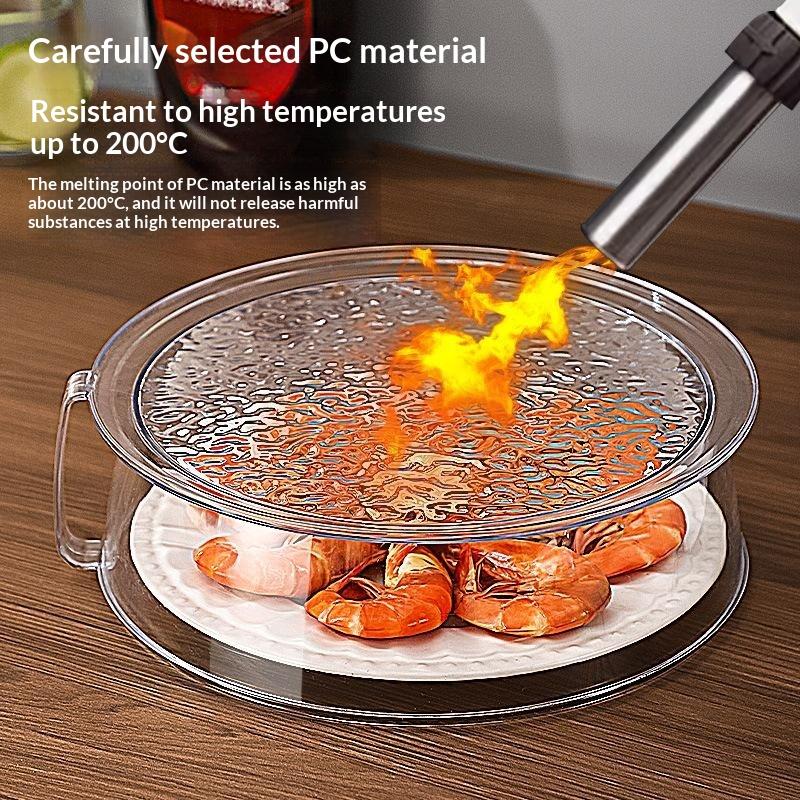 Pc Microwave Oven Cover With Handle Heat Resistant Splatter Guard Lid Transparent Dish Shield For Kitchen Fridge & Bbq