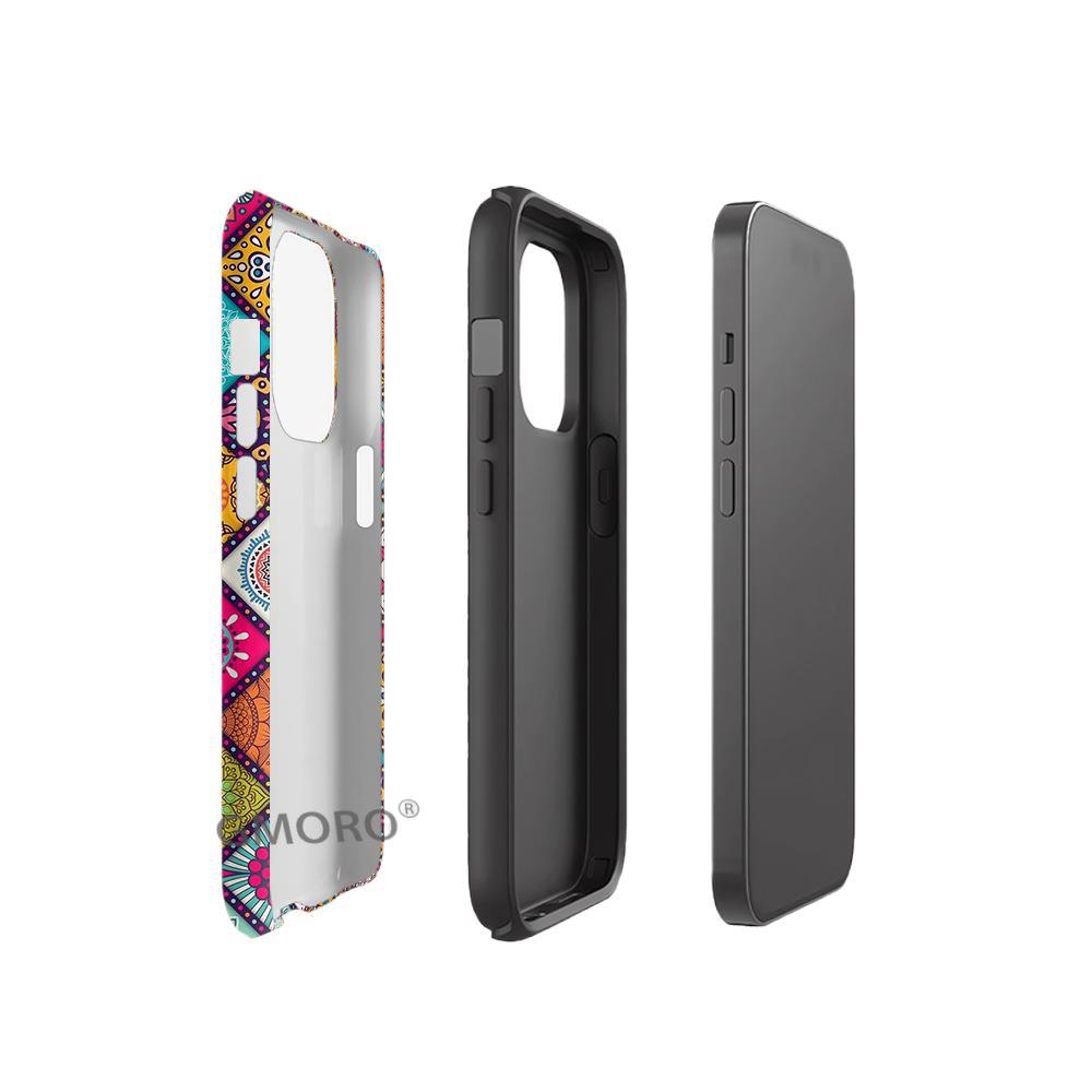 Amazon's Popular Mandala Totem Mobile Phone Case Is Suitable for Apple 17pro Double-layer Film 16 Anti-drop Protective Case.