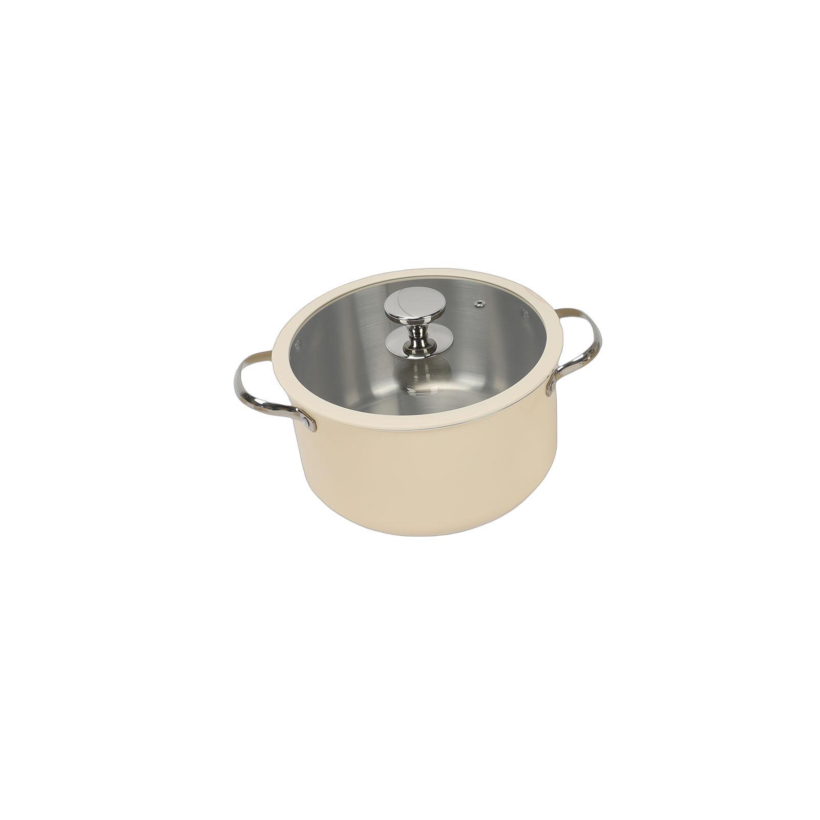 

304 Stainless Steel Cookware Set Saucepan Steaming Pot Soup Pot Thickened Bottom Non Stick Ceramic Coating for L бежевый