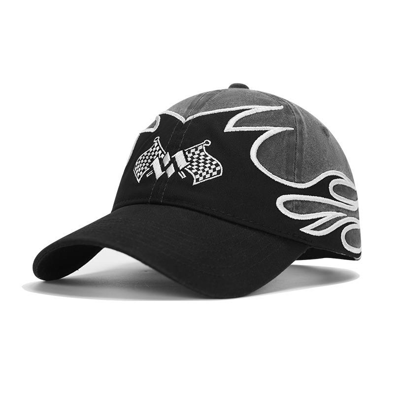 High Street Trendy Baseball Cap Women's Deepened Soft Top Big Head Circumference Flame Cap Men's Street Hip Hop Racing Cap
