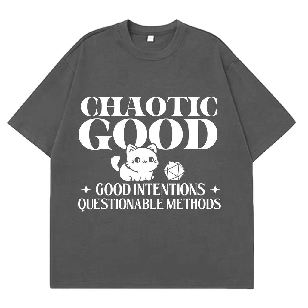 Chaotic Good Funny Cat Meme Tshirt Unisex Unisex Fashion Tshirt Shortsleeved Loose Casual Cotton Summer Tshirts Streetwear