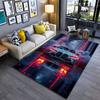 Sporty Car with Neon Lights Suitable As a Non-slip Mat for the Living Room or Bedroom Sofa