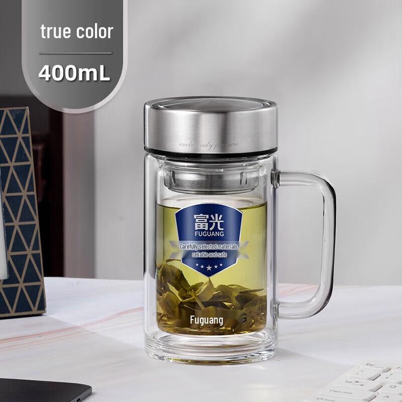 FUGUANG Zunjue Double-Wall Glass Mug with Handle