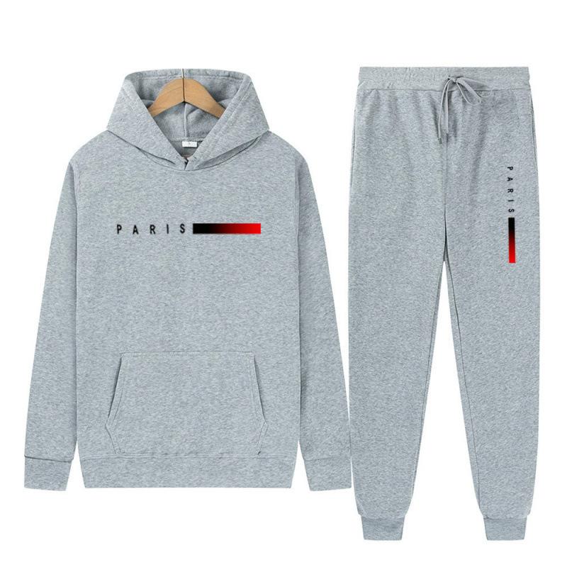 Pánské sportovní soupravy Nová pánská mikina s kapucí a potiskem písmen Volná mikina Sportovní souprava