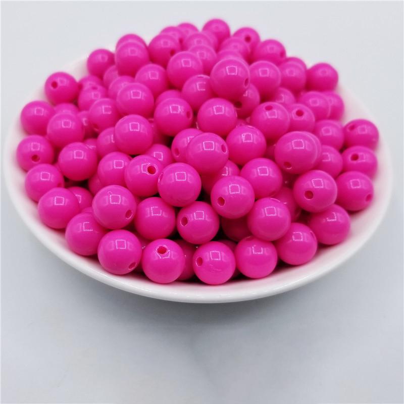 8mm 100/500szt. Solidne Akrylowe Plastikowe Koraliki Rzemieślnicze Prosty Otwór Kolory Cukierkowe dla Dzieci DIY Tworzenie Biżuterii Rzemiosło Akcesoria