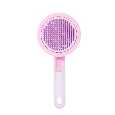 Pet Silicone Comb Comfortable Massage Self Cleaning Hair Removal Pet Grooming Brush with Handle for