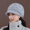 Wool Hat for Women's Autumn and Winter New Middle-aged Velvet Thickened Cold-proof and Warm Knitted Hat