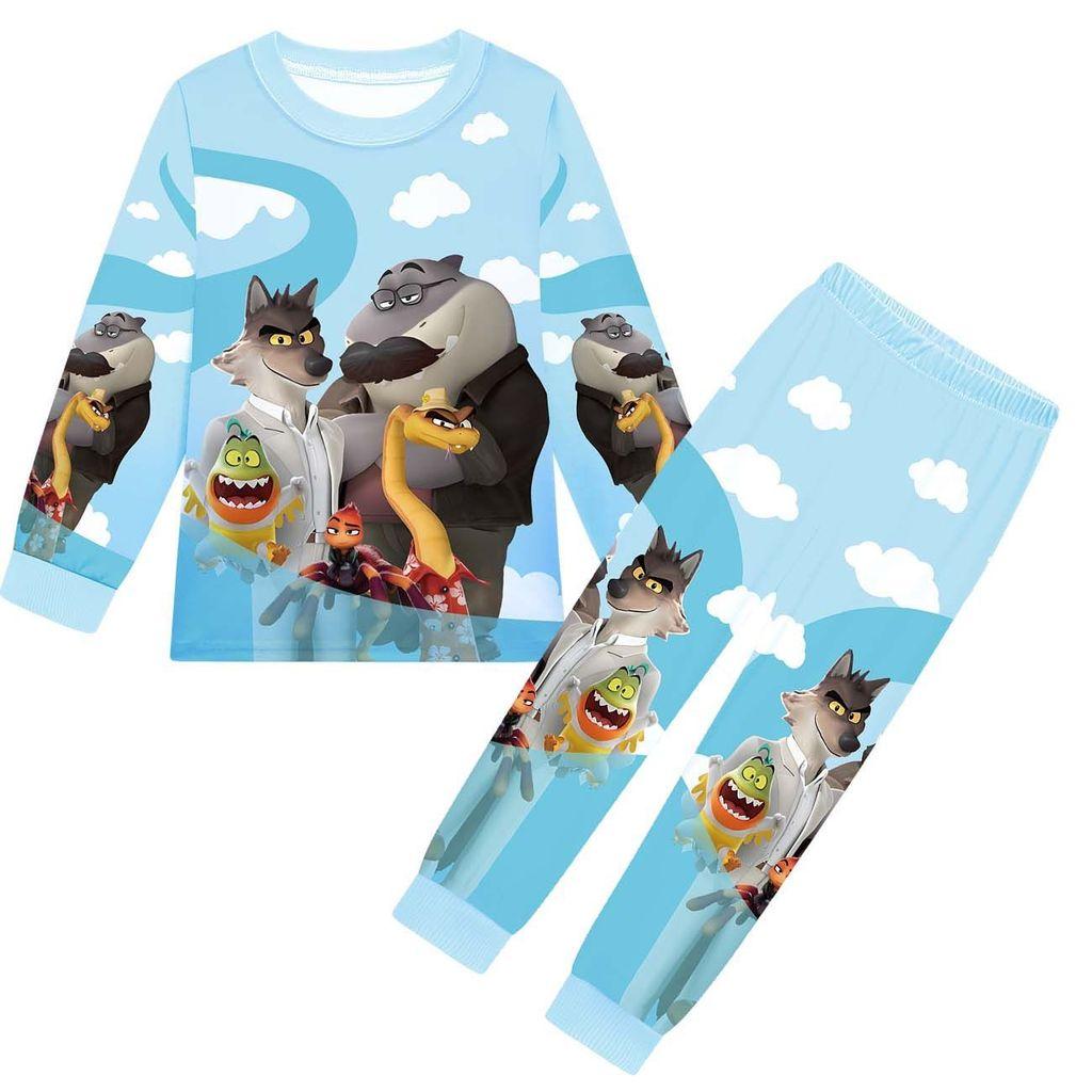 Set Haine Copii Băieți Fete Anime Desene Animate Tipărit Bărbați Răi Casual Mâneci Lungi Tricou Pantaloni