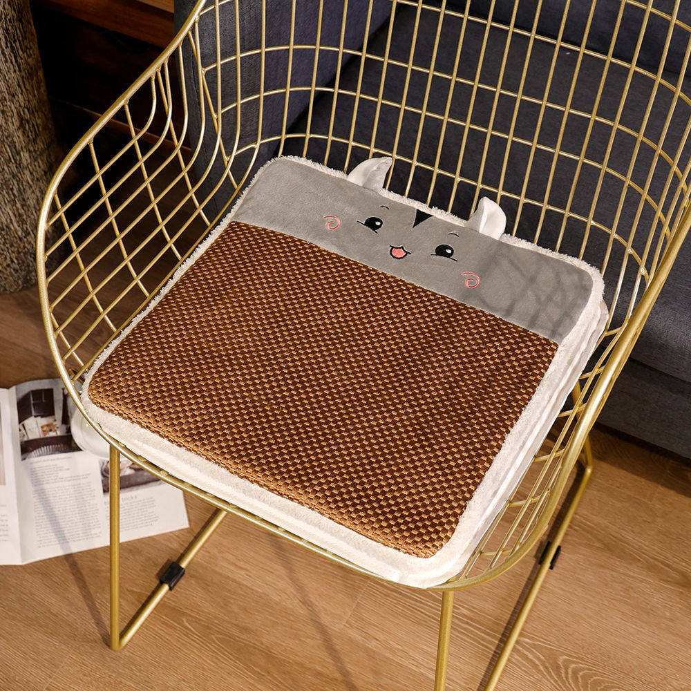 40x40cm Cartoon Animal Husky Cool Seat Cushion Office Chair Breathable Vine Seat Cushion Hip and Butt Protection Cushion