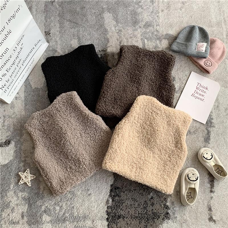Girls Thickened Fleece Vest Winter Warm Sleeveless Jacket Baby Fashionable Waistcoat
