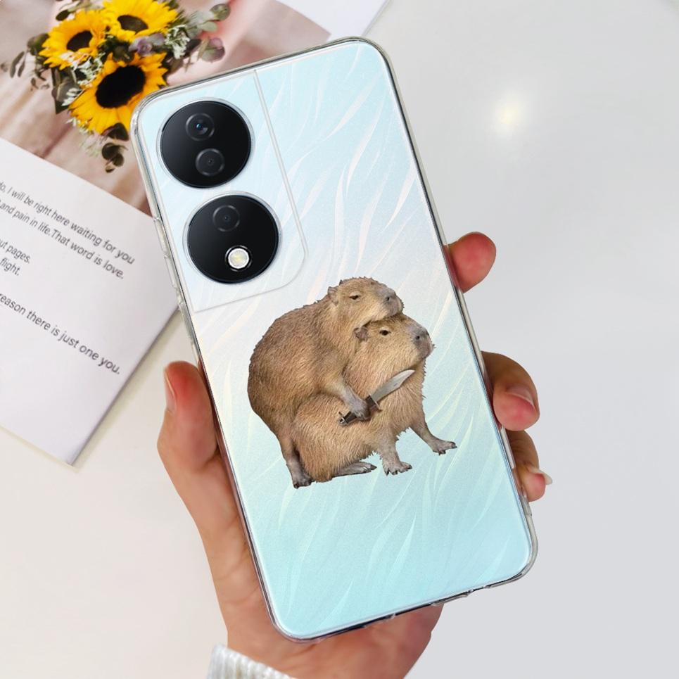 For Cover Honor X7b 5G Case For Honor X8B 4G Love Heart Women Fashion Luxury Pattern Housing Etui Huawei HonorX8b Soft Clear TPU