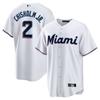 Pánské MLB Miami Marlins 2 Baseballové tričko s krátkým rukávem Bavlněná směs Sportovní oblečení pro fanoušky
