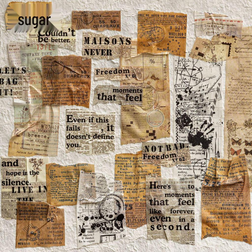 Jilv Tangshi Washi Tape: Retro Poetry & English Elements for Journals