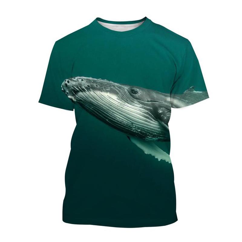 Summer Sea Fish Whale 3d Printed T-shirt Street Men's Fashion Harajuku Casual O-neck T-shirt T-shirt Top Clothing