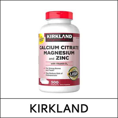 [KIRKLAND] (hp15WJS) Citrat de calciu, magneziu și zinc (500 de tablete) / (CP)