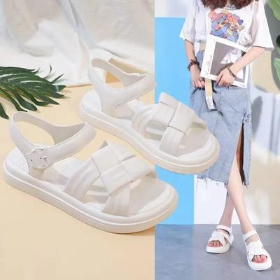 Moda Nowe Letnie Sandały Modne Temperament Odzież Wierzchnia Miękka Podeszwa Sandały Kapcie Antypoślizgowe Płaskie Plażowe Damskie Buty Sandalias De Mujer