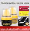 Colorless Black Shoe Polish & Leather Care Kit with Brush Cleanser
