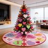 Double-Sided 36in/91.44cm Tree Skirt - -Themed Decor (Phrase & Patterns), Tie Closure, Ideal For Christmas/Seasonal Home Decor, Festive Tree Base Cov