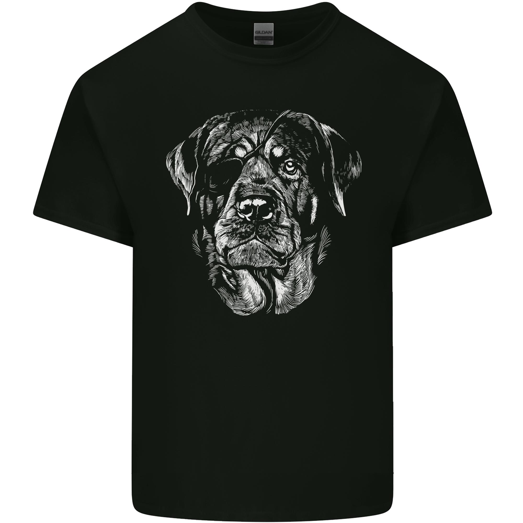 Dogs Rottweiler with Eye Patch Unisexs Light Cotton TShirt S