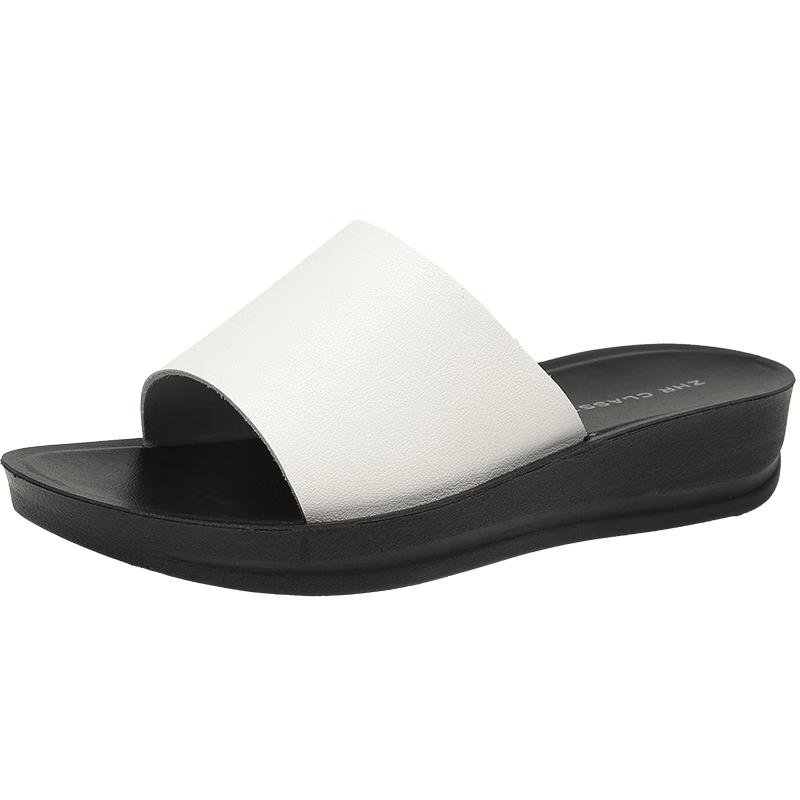 ZHR Women s Cowhide Platform One-Strap Sandals ES73 EU 38