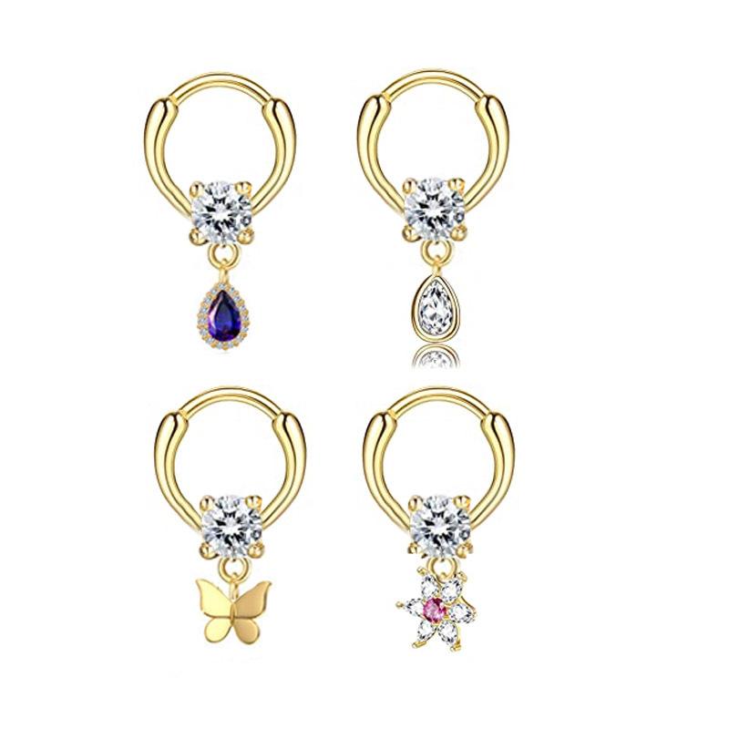 Stainless Steel Vermiculite Pendant Rings Of Butterfly Fish Tail Nasal Partial Earrings Puncture Jewelry