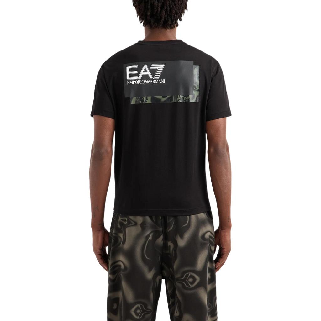 Emporio Armani Ea7 Ss24 Solid Logo Patch Crew Neck Short Sleeve T-Shirt Men Tops Black 6DPT02-PJVPZ-1200