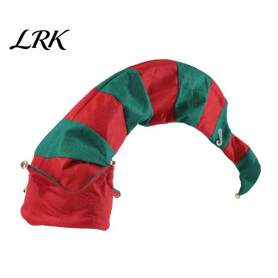 Cappello a Punta di Natale Cappello da Elfo, a Strisce con Pompon o Regalo per Amici Campanelle, Cosplay Adulti, Costume per Festa di Natale Gioco di Ruolo Invernale