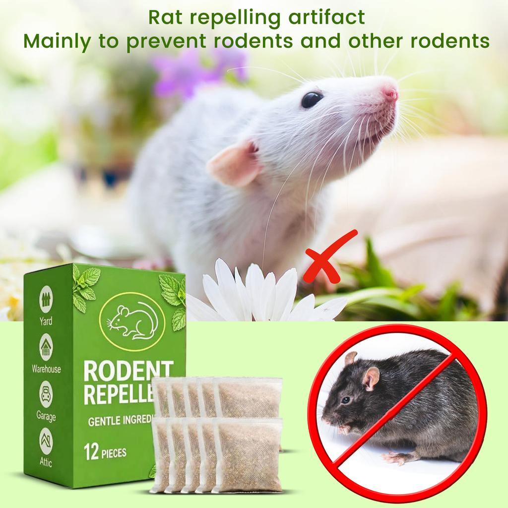 Rodent Repellent Pack Natural Pest Control Sachets for Yard Warehouse Garage Attic Safe Non-Toxic 12 Pieces